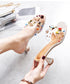 Cone Heel Colorful Jewel Sandals